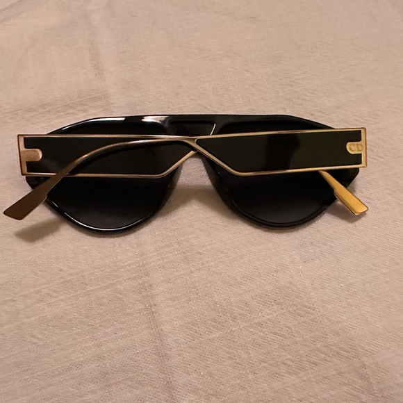 Christian Dior 80711 Dior Clan 1 Black/Gold Polarized Aviator Sunglasses - Picture 5 of 5